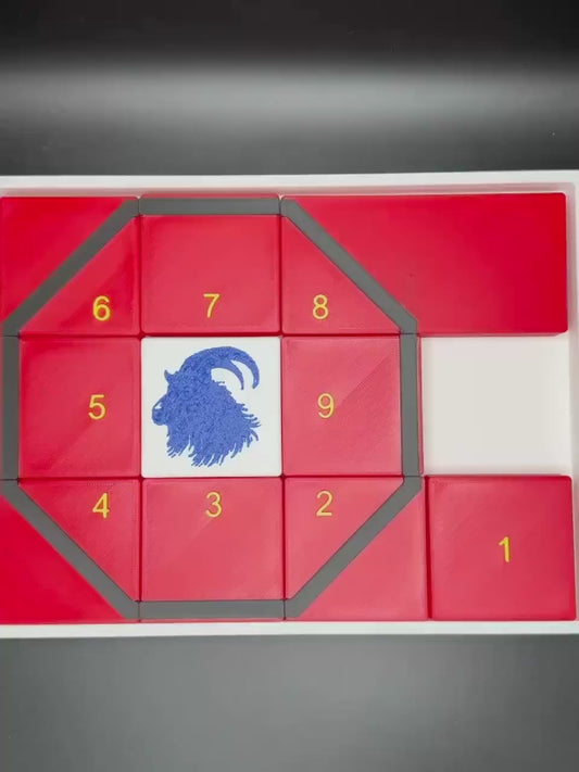 Get My Goat Puzzle - Modern Recreation of 1914 Sliding Puzzle - Large 3D Puzzle 25x19cm, Sliding Piece Challenge, Get the Goat in the Square