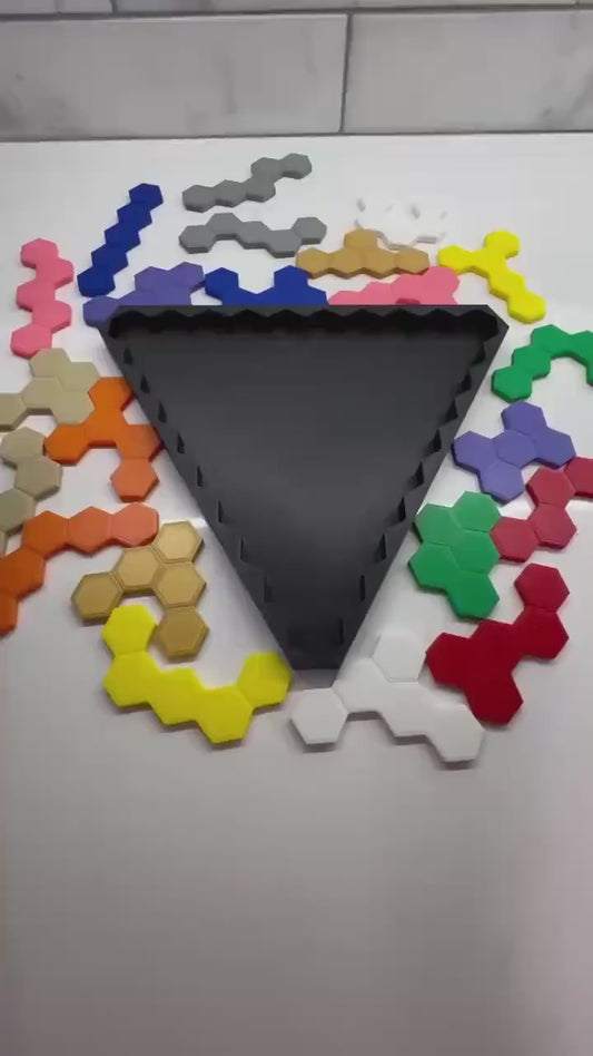 Pentahex Puzzle - Double-Sided 22-Piece Brain Teaser in Box With Lid - Unique Gift for Puzzle Enthusiasts