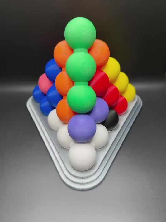 Giant Pyramid Puzzle by Len Gordon - Classic 1972 Design | Stack Spheres to Create Pyramid, High Quality Large Size Brain Teaser