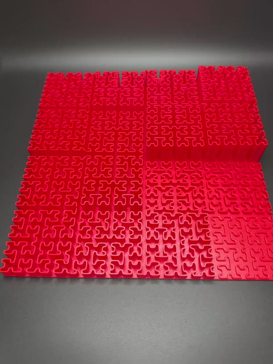 Square Hilbert Panels - Fractal Art for Home Décor, Unique Mathematical Gift, Educational Toy & Brain Teaser for Adults and Kids - 3D Print
