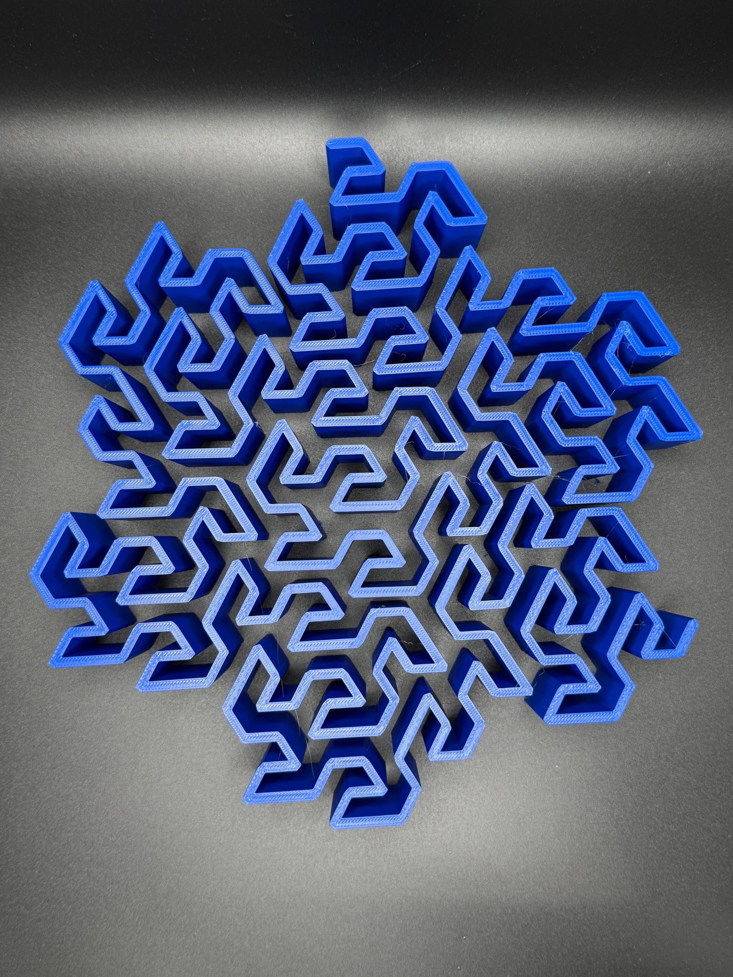 Gosper Curve Puzzle - Fractal Art for Home Décor, Unique Mathematical Gift, Educational Toy & Brain Teaser for Adults and Kids - 3D Printed