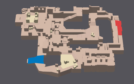 Counter Strike 2 & Counter Strike Global Offensive Mirage 3D Map Layout - High Quality 3D Print, Perfect Gift for Gamers, 10 Inch Size!