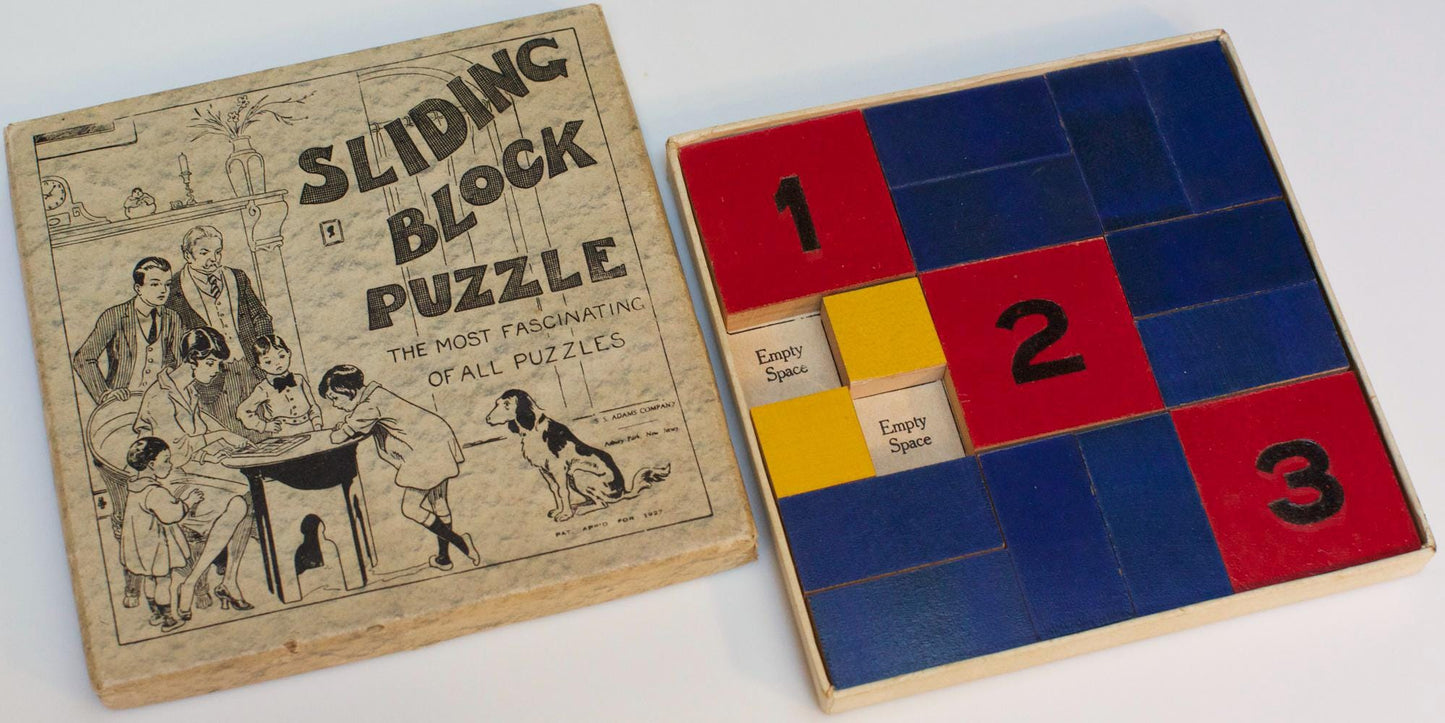 Sliding Block Puzzle / ABC Puzzle - Sliding Puzzle - 3D Printed Classic 1927s Toy, Modern Vintage Puzzle, High Quality Brain Teaser Game