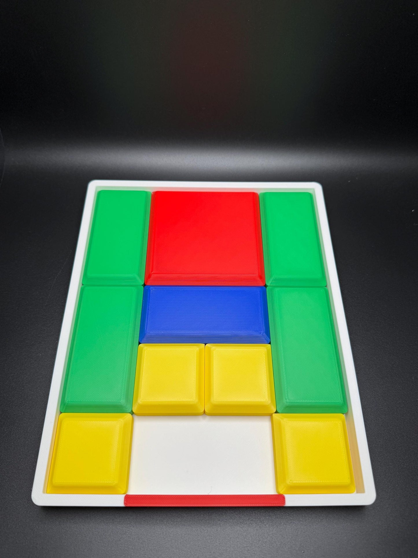 Klotski Sliding Puzzle - Large 3D Printed Puzzle, Interactive Sliding Piece Challenge, Get the Red Square Out, Mind Teasing Fun