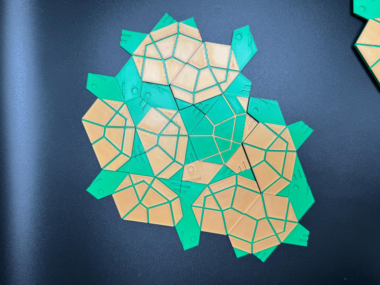 Turtle Aperiodic Monotile Puzzle - 3D Printed Learning Patterns for Teachers, Students & Kids - 57 Pieces to Explore New Skills