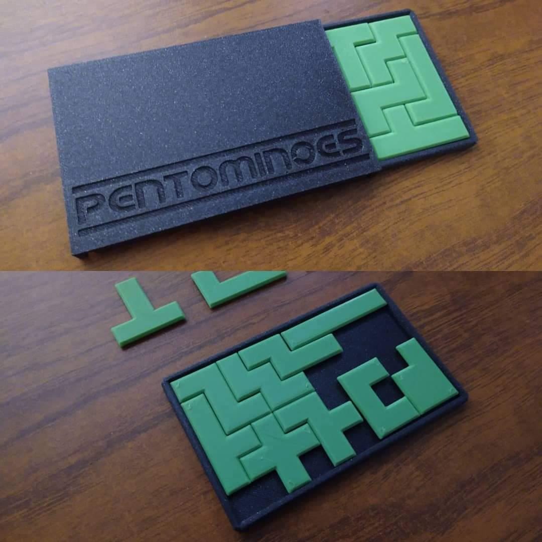 Pentominoes Pocket Puzzle - Brain-Boosting Fun, 4 Difficulty Levels, High Quality 3D Print, Perfect Gift for All Ages