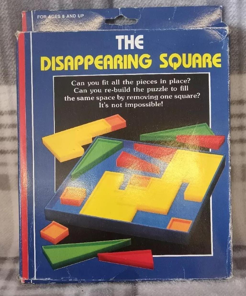 Disappearing Square Puzzle - Vintage Modern Design, Fun Brain Teaser, Fits Perfectly, Challenging Family Game