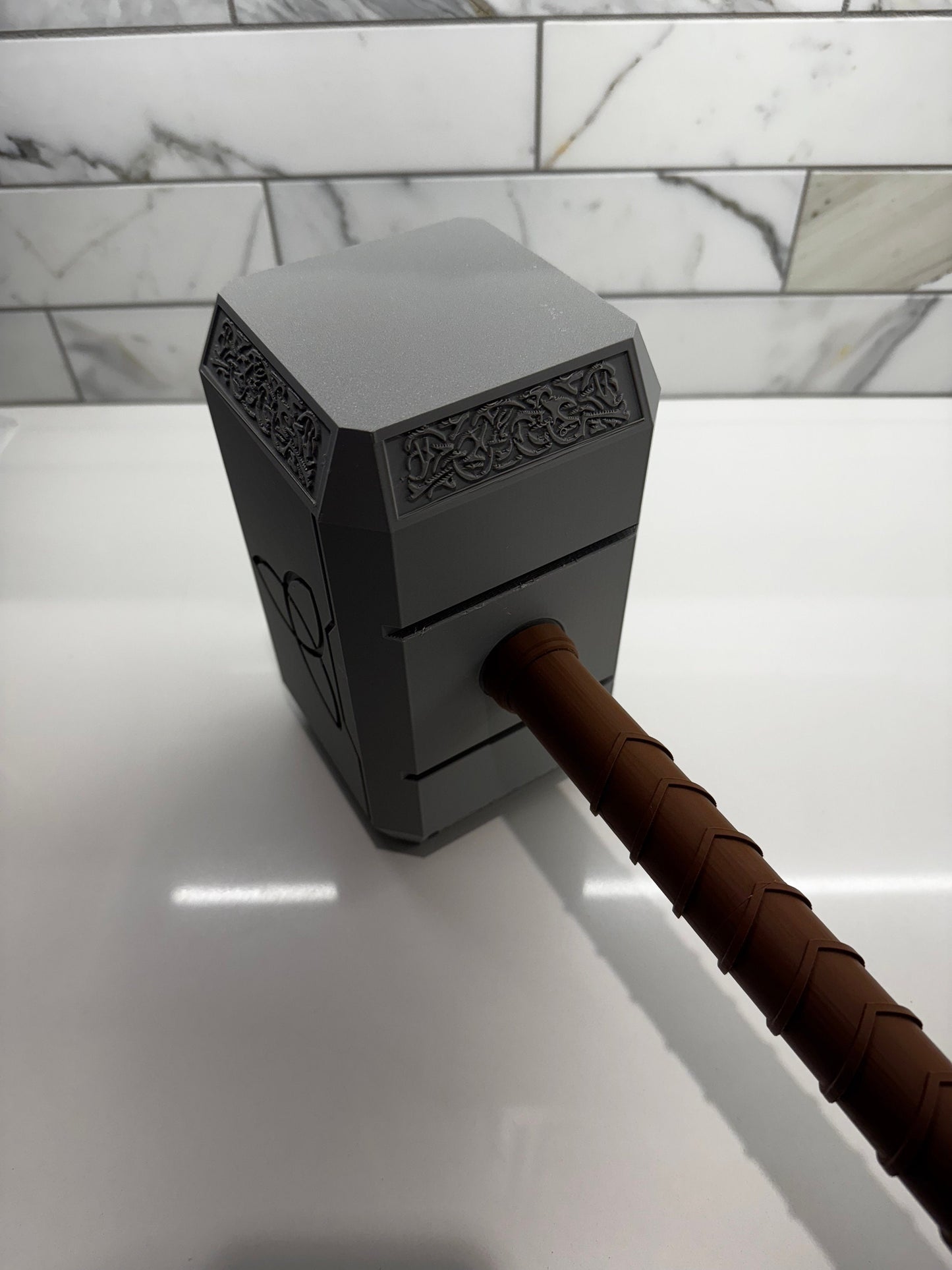 Thor's Mjolnir 3D Printed Hammer - Full-Size, High-Quality Cosplay & Display Prop - Authentic Norse Mythology Replica