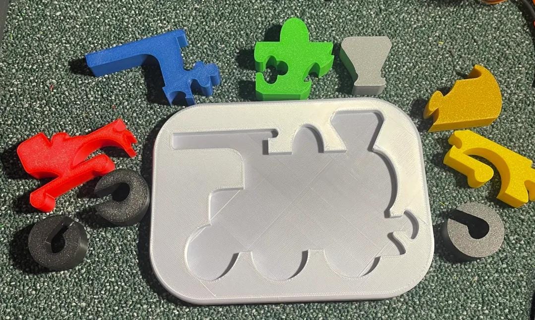 Locomotive Shape Puzzle for Kids - Motor Skills Development and Shape Orientation - Fun & Decorative Insertion Puzzle - 3D Printed