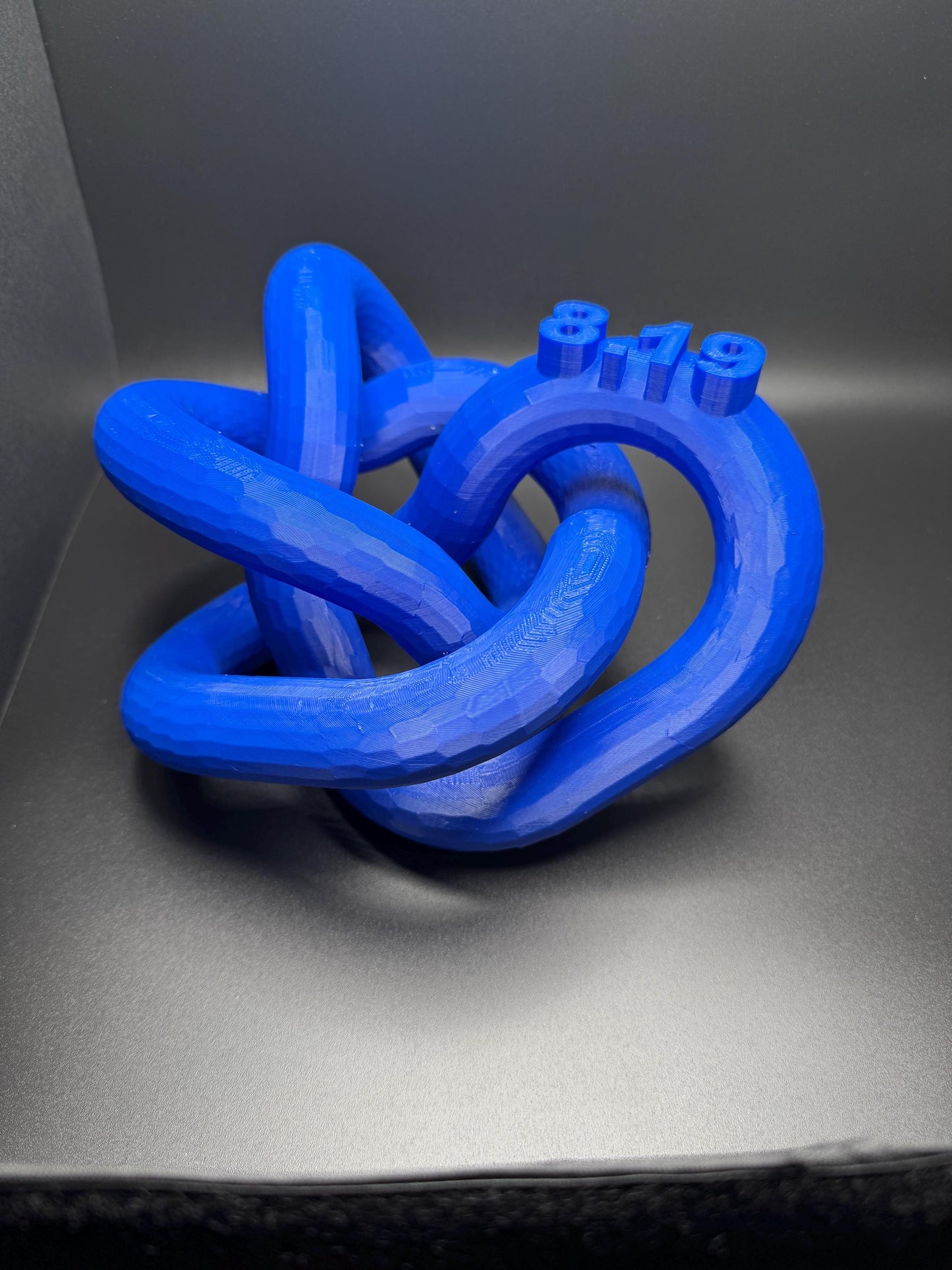 3D Printed 8-19 Knot Art Sculpture - Unique Gift for Home Decor, Modern Art, Desk Ornament, Handmade Decorative Piece