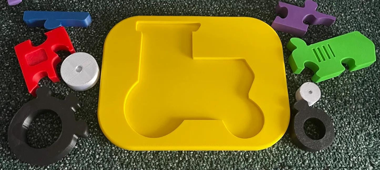 Tractor Shape Puzzle for Kids - Motor Skills Development and Shape Orientation - Fun & Decorative Insertion Puzzle - 3D Printed