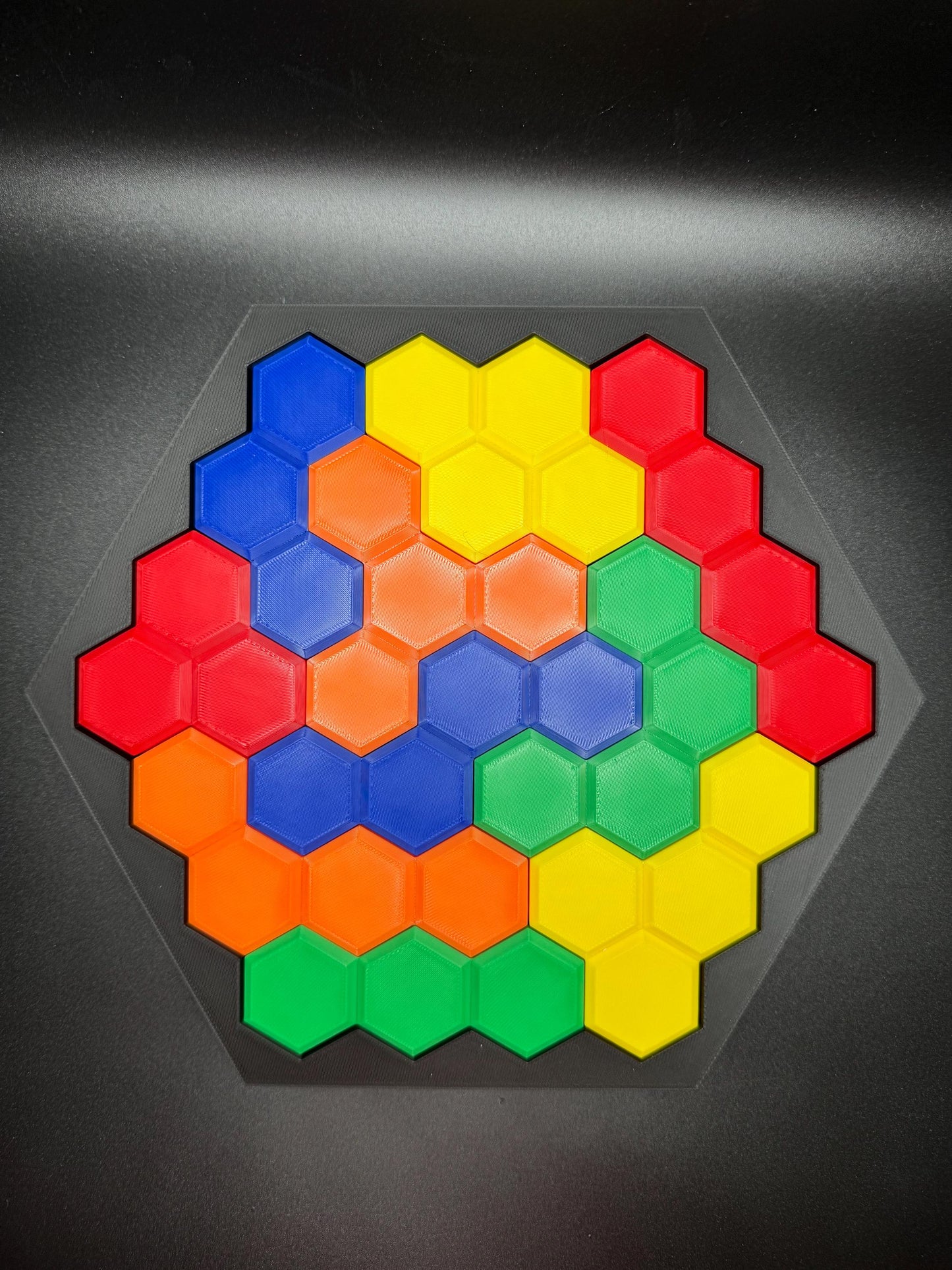 Bee Honeycomb Puzzle - Difficult 3D Printed Puzzle, Brain Teaser for All Ages, 10 Unique Pieces & Hexagon Base - Large 240x210mm Game