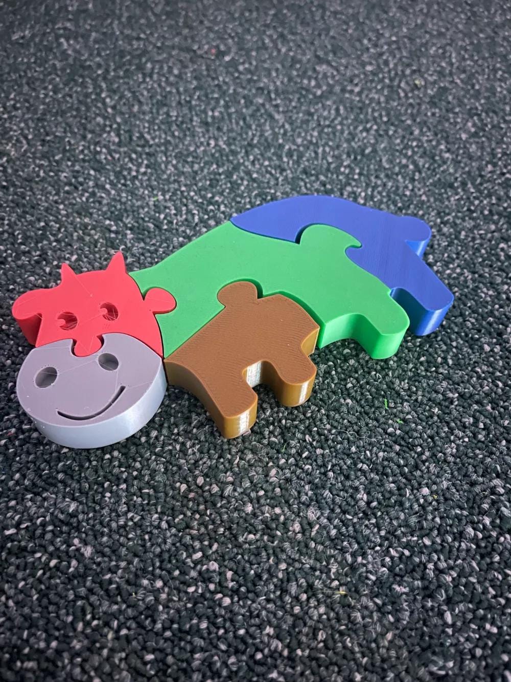 Cow Shape Puzzle for Kids - Motor Skills Development and Shape Orientation - Fun & Decorative Insertion Puzzle - 3D Printed