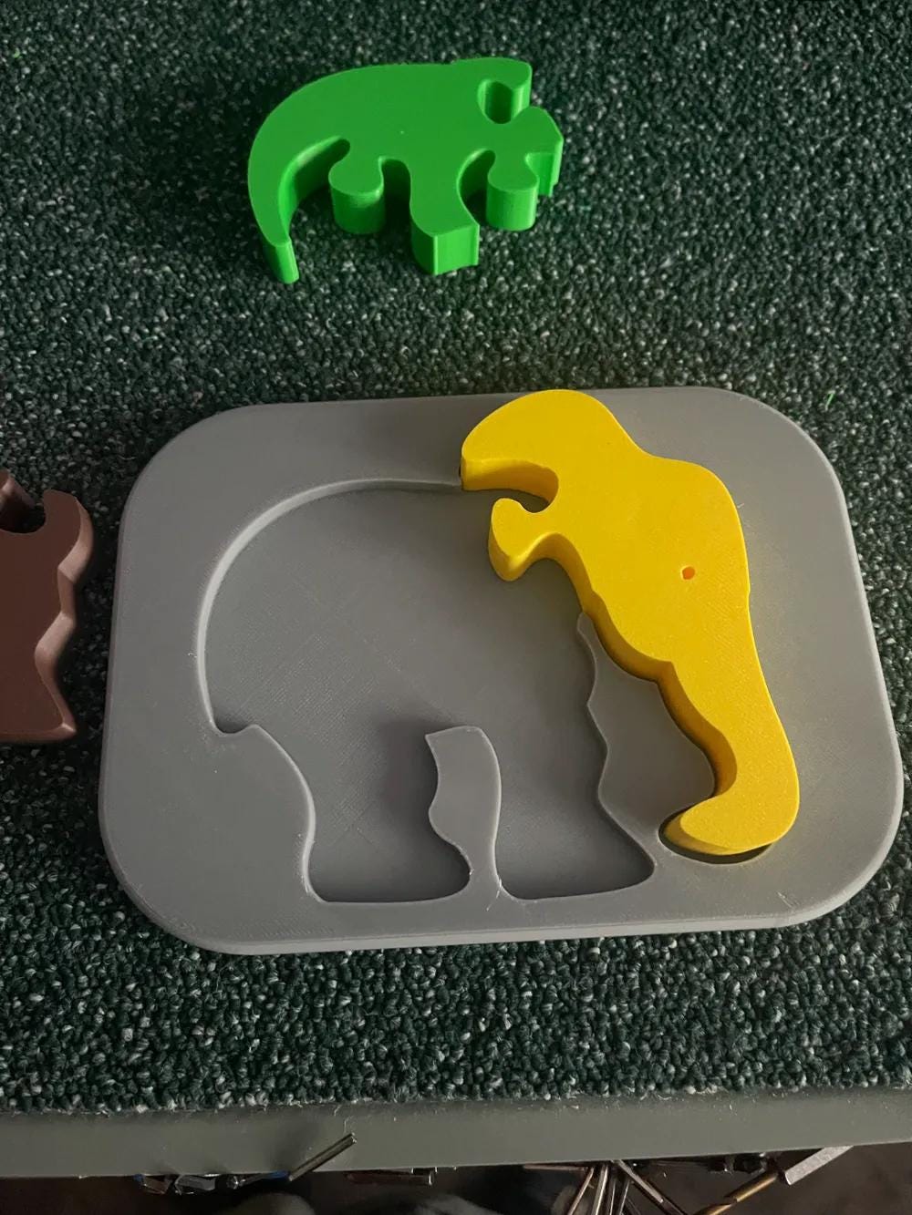 Elephant Shape Puzzle for Kids - Motor Skills Development and Shape Orientation - Fun & Decorative Insertion Puzzle - 3D Printed