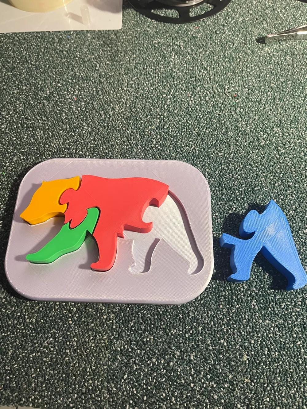 Bear Shape Puzzle for Kids - Motor Skills Development and Shape Orientation - Fun & Decorative Insertion Puzzle - 3D Printed