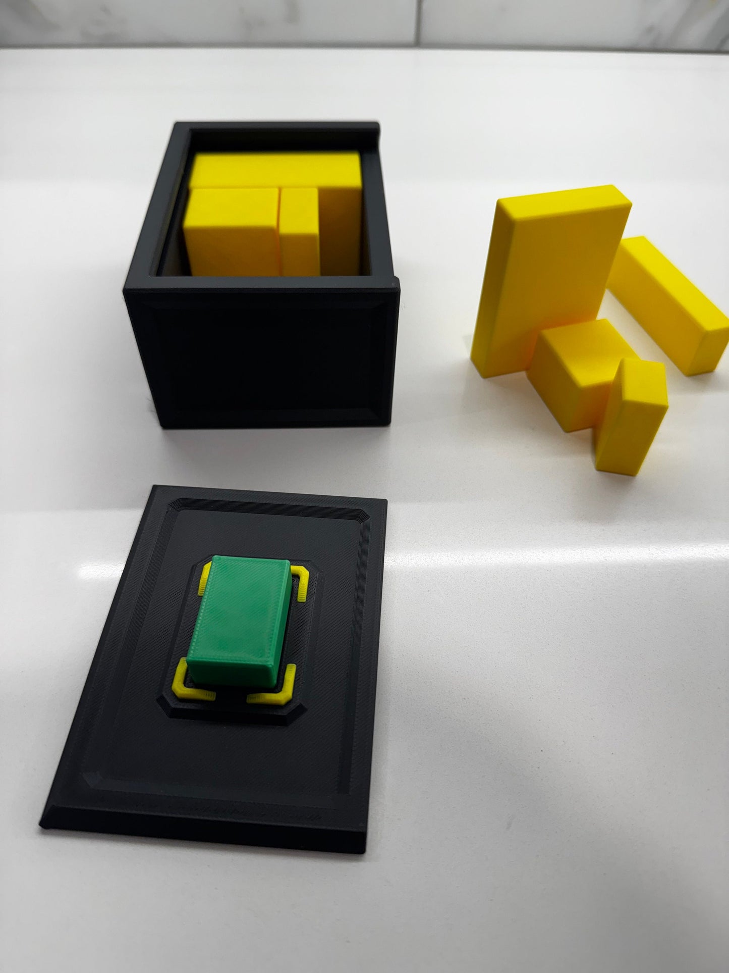 Green Stone Puzzle Game: Unique Brain Teaser for Adults and Kids, Handmade 3D Printed Box, Challenging Family Fun & Clever Gift Idea