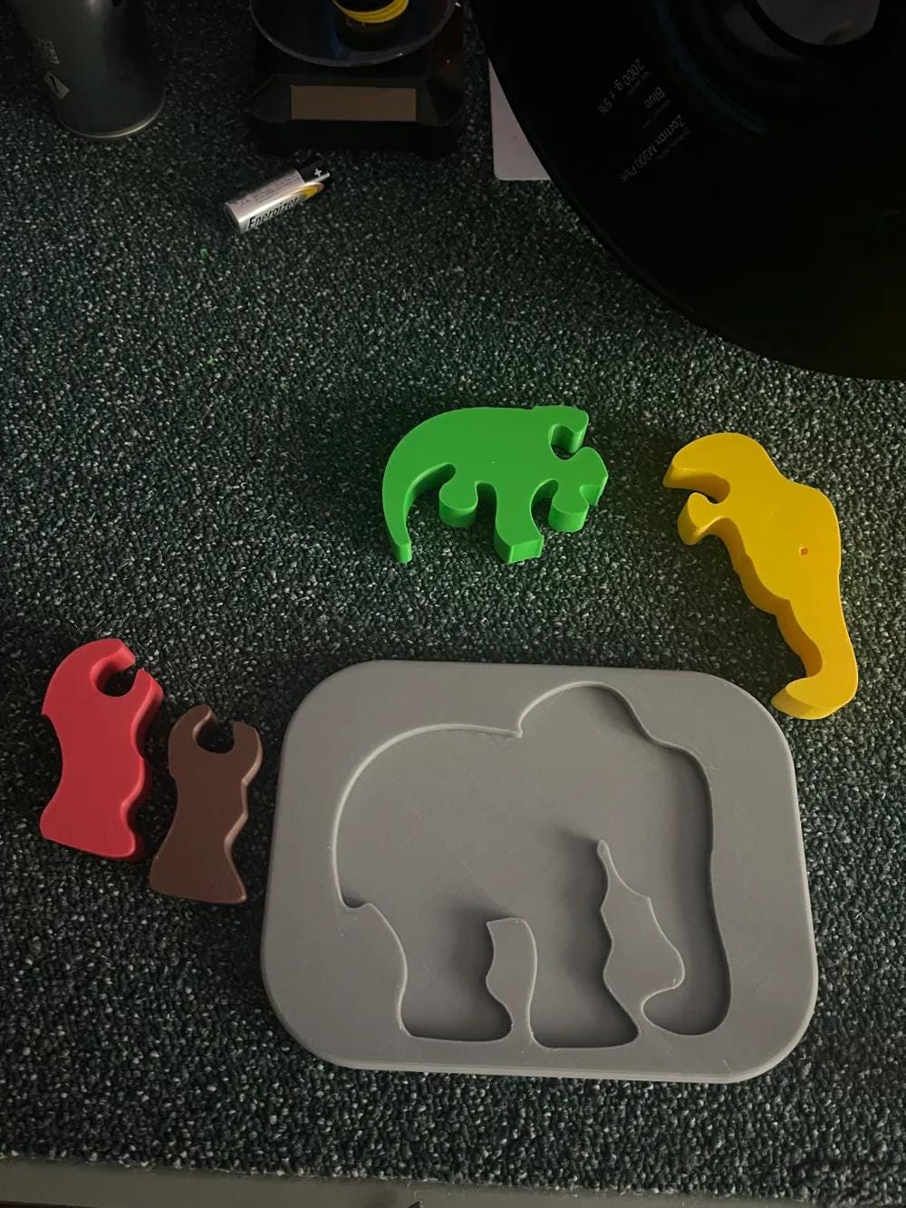 Elephant Shape Puzzle for Kids - Motor Skills Development and Shape Orientation - Fun & Decorative Insertion Puzzle - 3D Printed