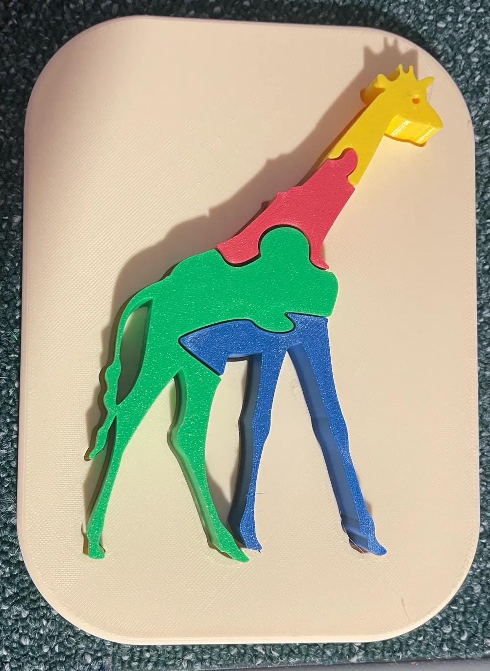 Giraffe Shape Puzzle for Kids - Motor Skills Development and Shape Orientation - Fun & Decorative Insertion Puzzle - 3D Printed