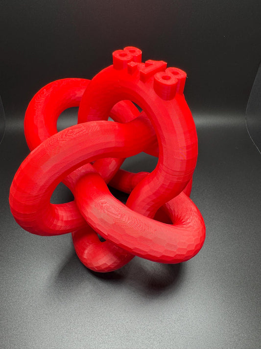 3D Printed 8-18 Knot Art Sculpture - Unique Gift for Home Decor, Modern Art, Desk Ornament, Handmade Decorative Piece