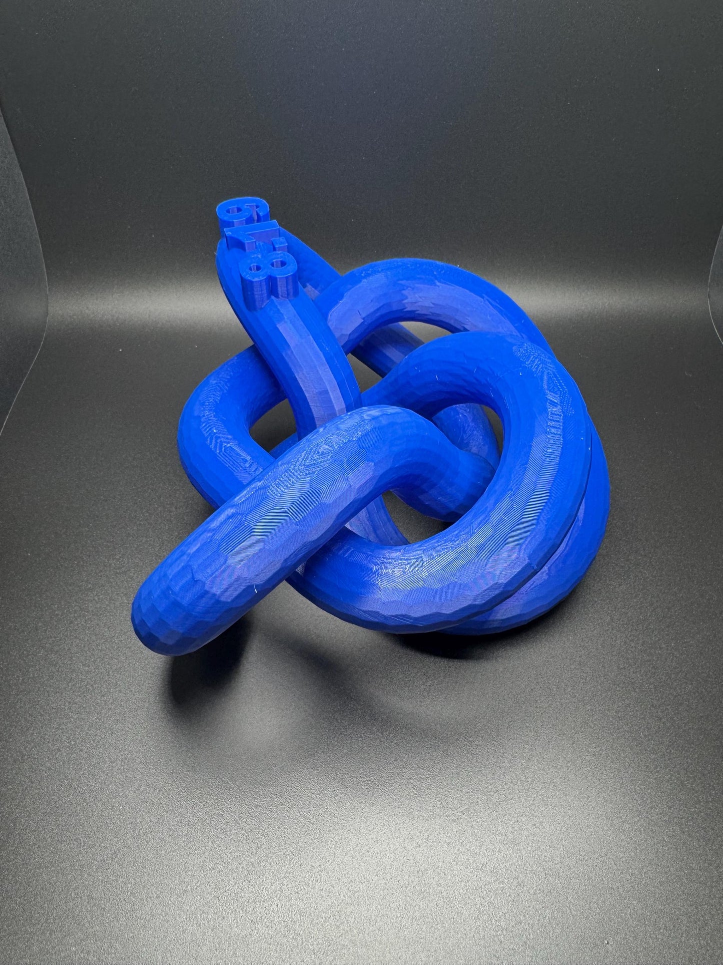 3D Printed 8-19 Knot Art Sculpture - Unique Gift for Home Decor, Modern Art, Desk Ornament, Handmade Decorative Piece