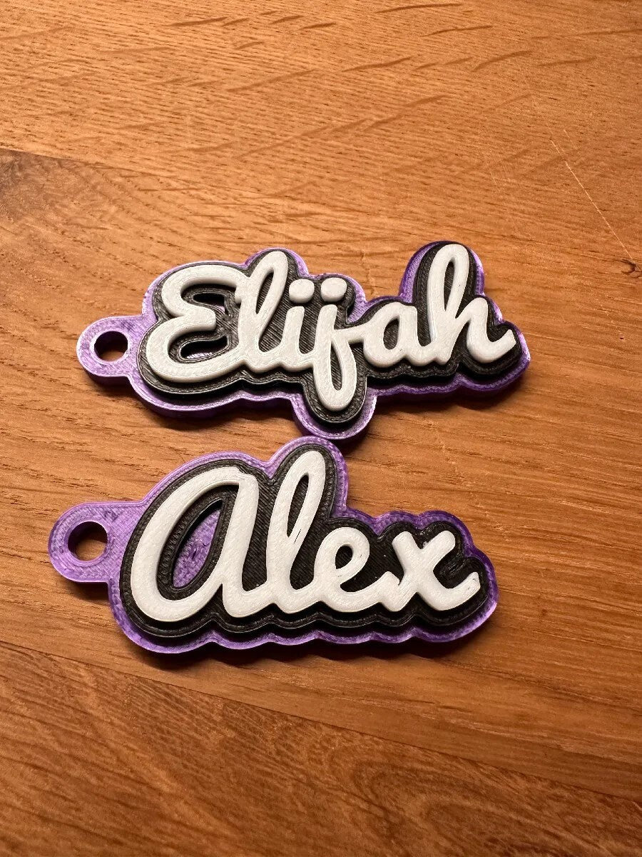 Custom 3D Printed Name Keychain