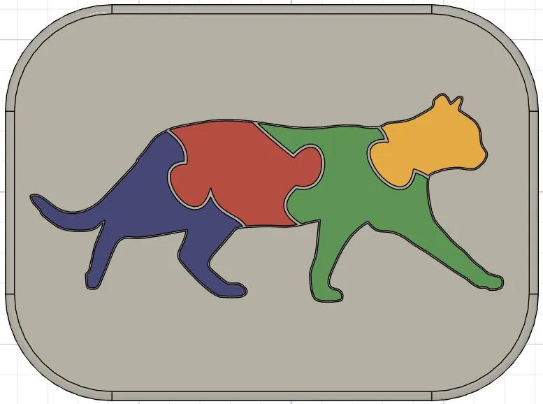 Cat Shape Puzzle for Kids - Motor Skills Development and Shape Orientation - Fun & Decorative Insertion Puzzle - 3D Printed