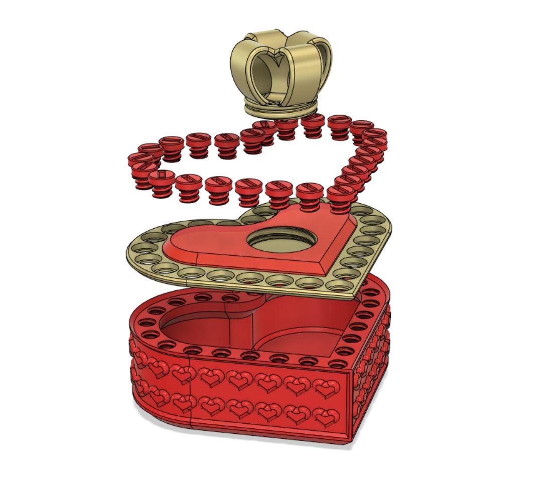 Annoying Valentines Gift Box - Unlock the Heart by Unscrewing Every Screw! Perfect for Valentines Day, Birthdays, Holidays, and More!