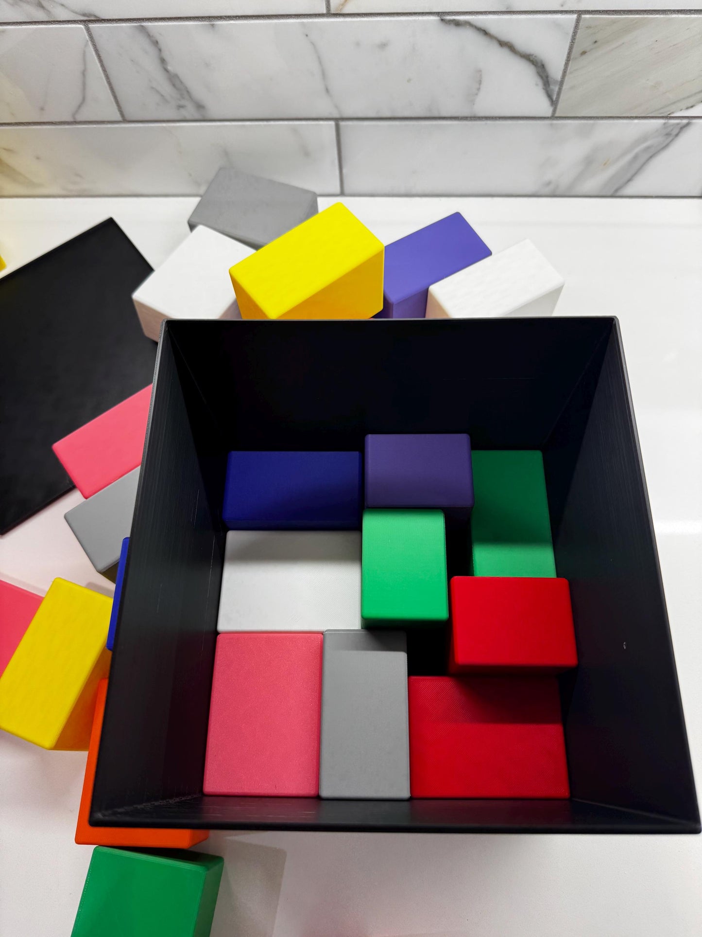 Knuth’s Packing Puzzle - Unique Brain Teaser, 28 Cuboids Challenge, Fun & Educational 3D Printed Cube Game, Perfect Gift Idea