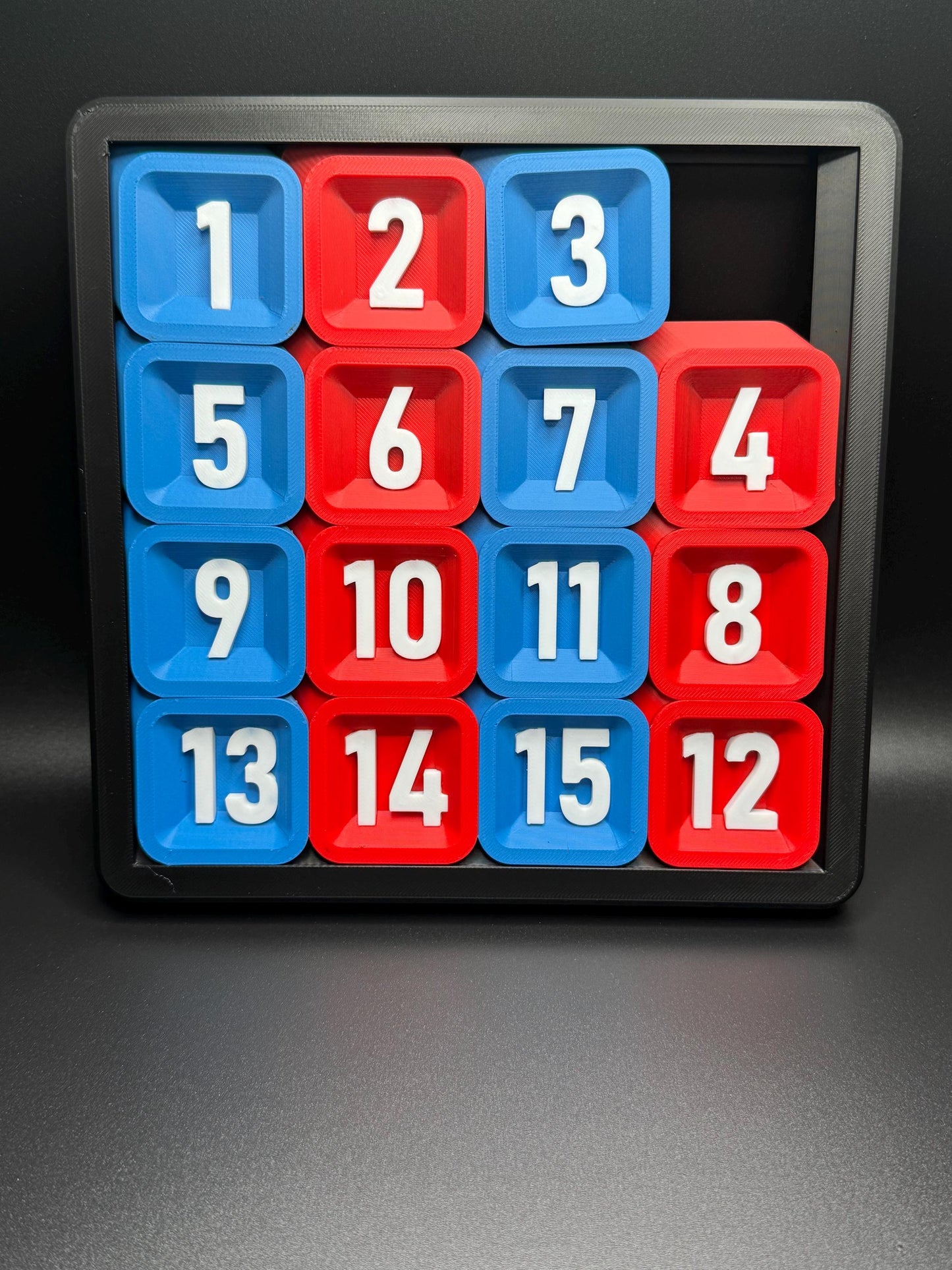 15 Number Sliding Puzzle - 3D High Quality Print for Endless Fun - Perfect Gift for Teachers, Students & Puzzle Lovers