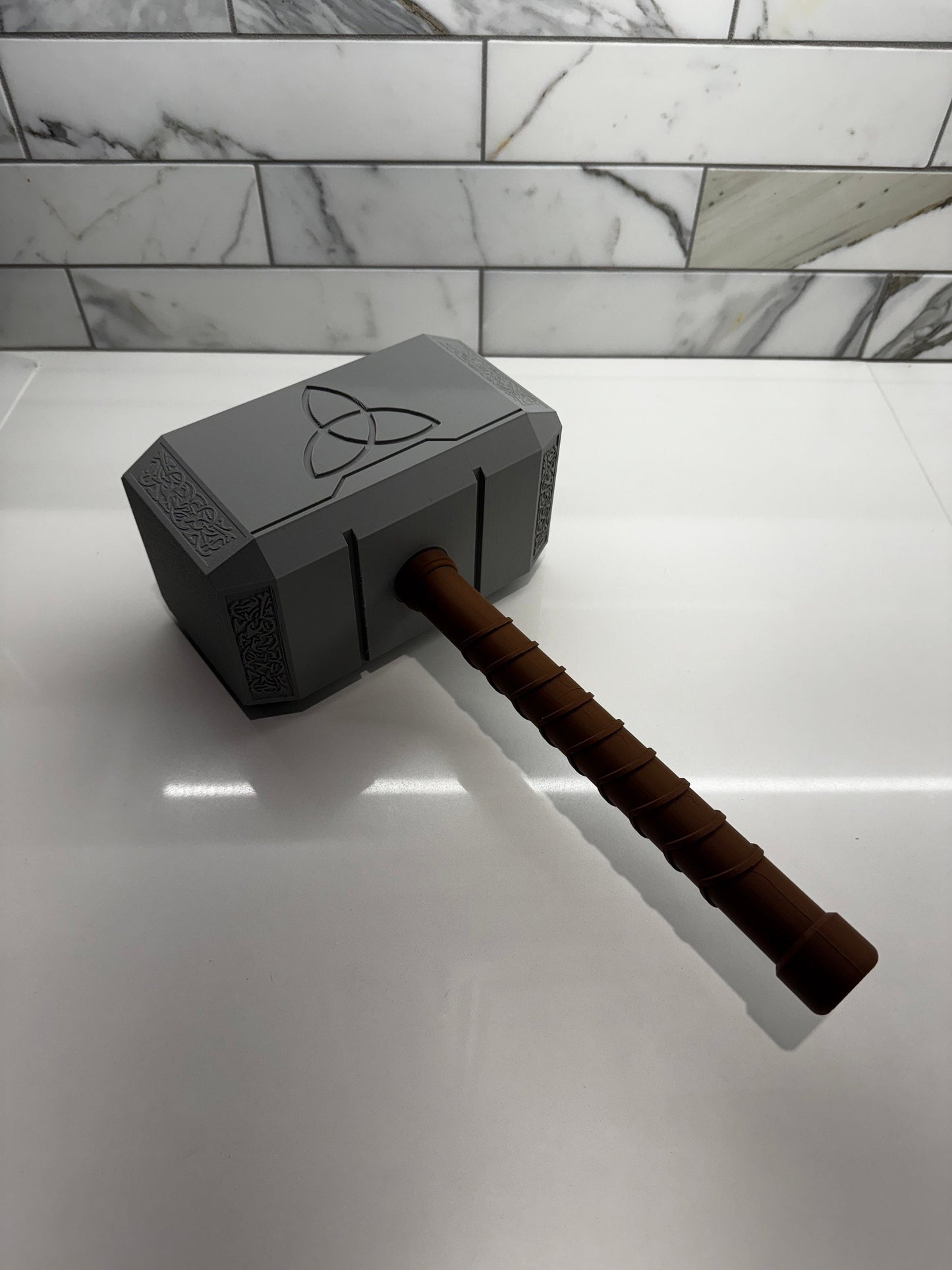 Thor's Mjolnir 3D Printed Hammer - Full-Size, High-Quality Cosplay & Display Prop - Authentic Norse Mythology Replica