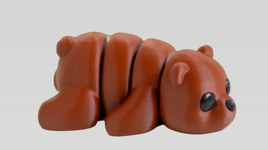 Bear Brown - Articulating Tiny 3D Printed Fidget Toy, Sensory Bulk Gifts for Kids and Adults