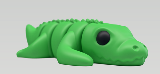 Crocodile - Articulating Tiny 3D Printed Fidget Toy, Sensory Bulk Gifts for Kids and Adults