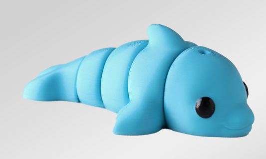 Dolphin - Articulating Tiny 3D Printed Fidget Toy, Sensory Bulk Gifts for Kids and Adults