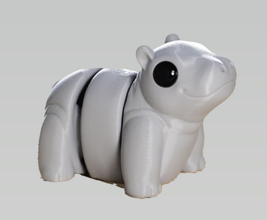 Hippo - Articulating Tiny 3D Printed Fidget Toy, Sensory Bulk Gifts for Kids and Adults
