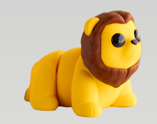 Lion - Articulating Tiny 3D Printed Fidget Toy, Sensory Bulk Gifts for Kids and Adults