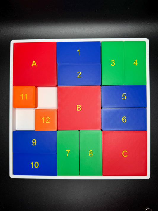 Sliding Block Puzzle / ABC Puzzle - Sliding Puzzle - 3D Printed Classic 1927s Toy, Modern Vintage Puzzle, High Quality Brain Teaser Game