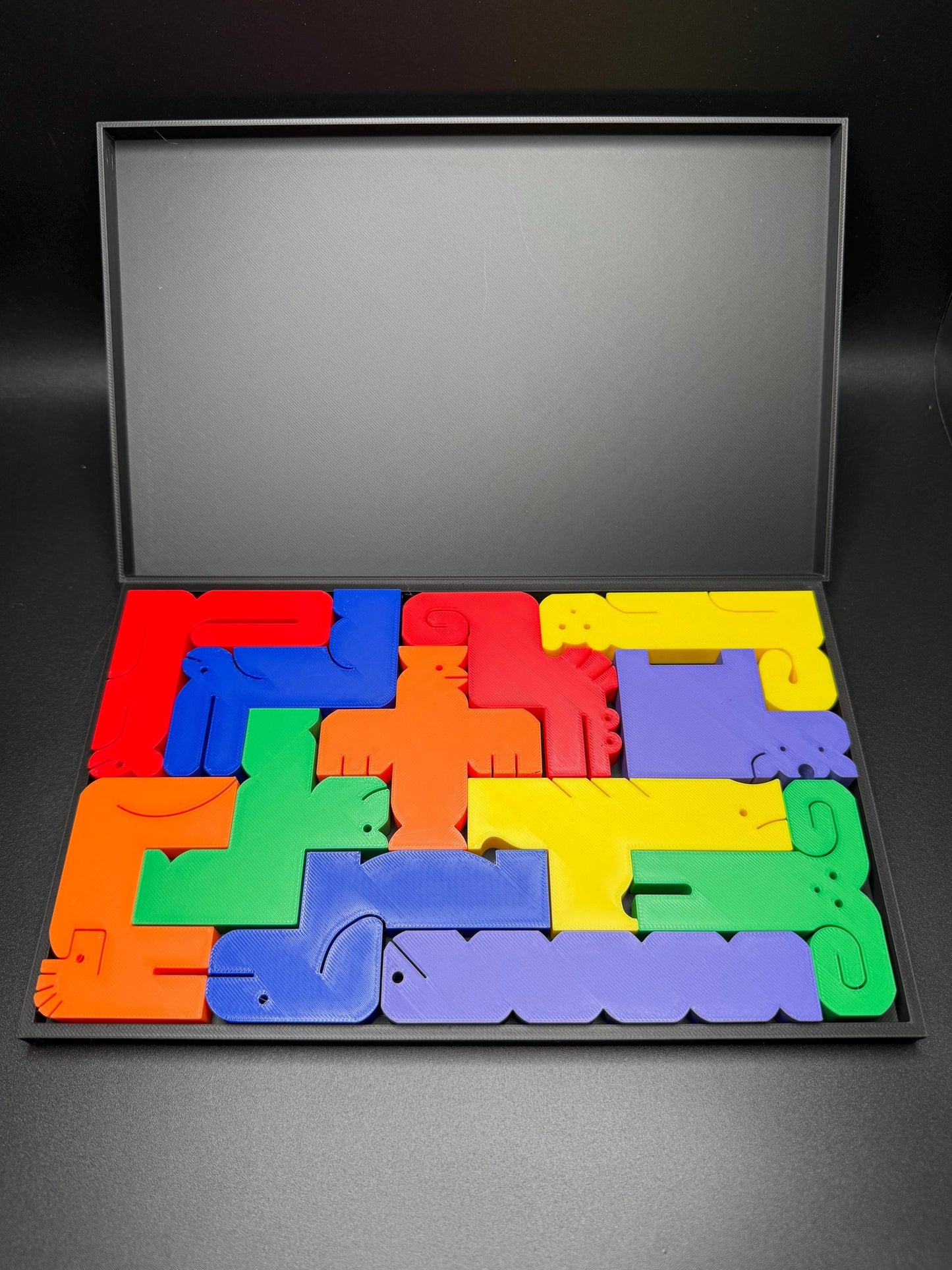 Animal Kingdom Tetris Puzzle - 12 Pieces with Tray and Cover | 245x150mm Fun & Functional Brain Teaser