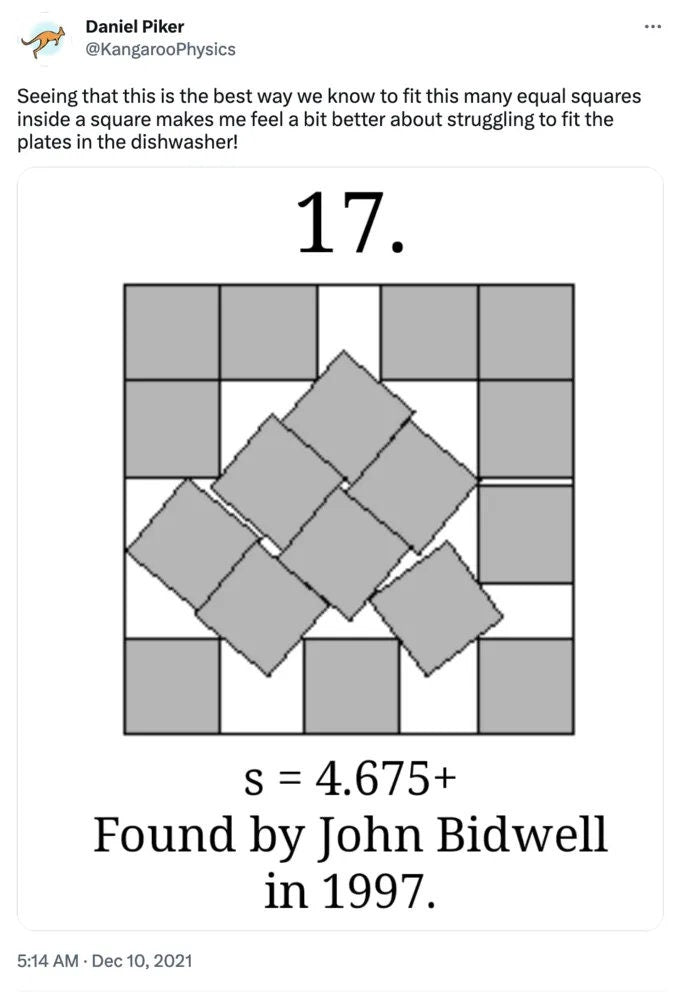 17 Squares Puzzle - 3D Printed Puzzle Brain Teaser: Fit 17 Squares into Square Base Challenge - Unique Mind Game Gift - Large Size 23x23 cm