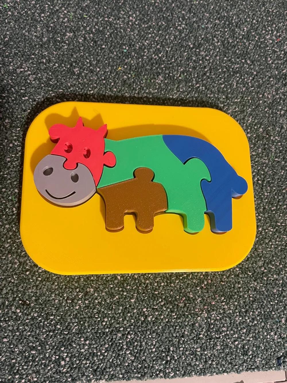 Cow Shape Puzzle for Kids - Motor Skills Development and Shape Orientation - Fun & Decorative Insertion Puzzle - 3D Printed