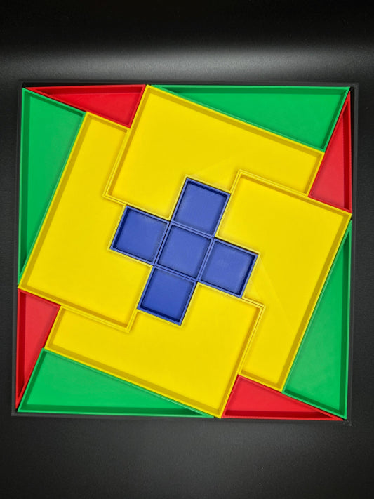 Disappearing Square Puzzle - Vintage Modern Design, Fun Brain Teaser, Fits Perfectly, Challenging Family Game