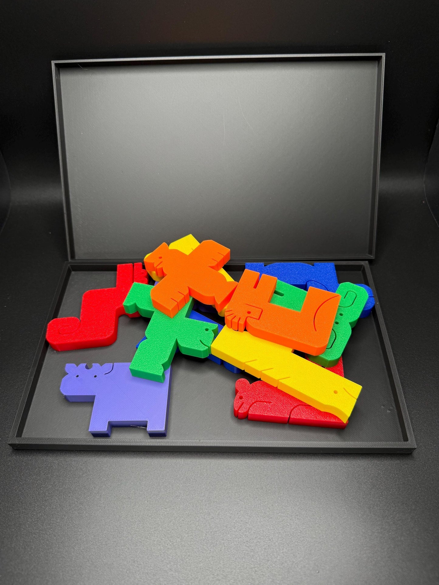 Animal Kingdom Tetris Puzzle - 12 Pieces with Tray and Cover | 245x150mm Fun & Functional Brain Teaser