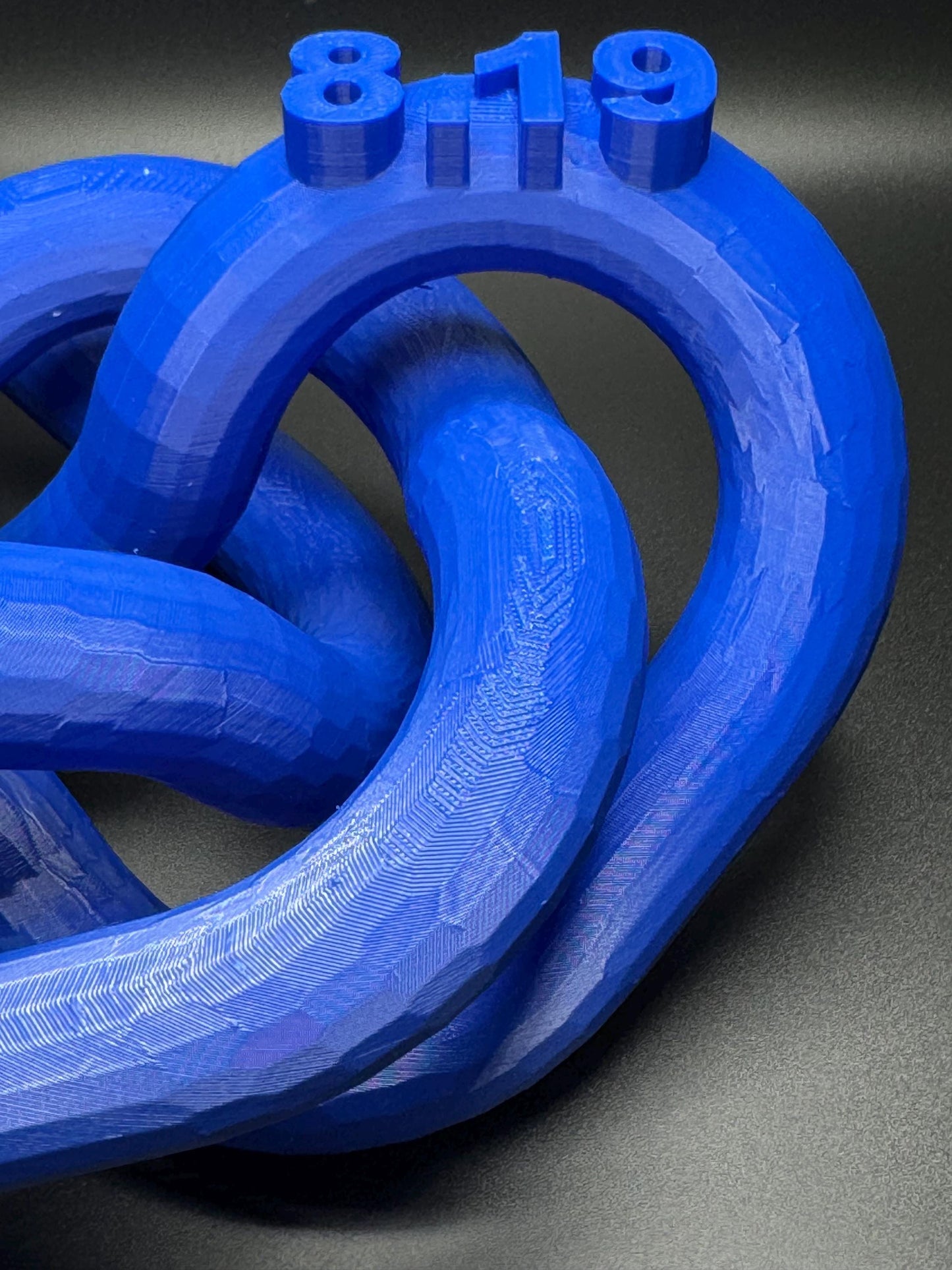 3D Printed 8-19 Knot Art Sculpture - Unique Gift for Home Decor, Modern Art, Desk Ornament, Handmade Decorative Piece