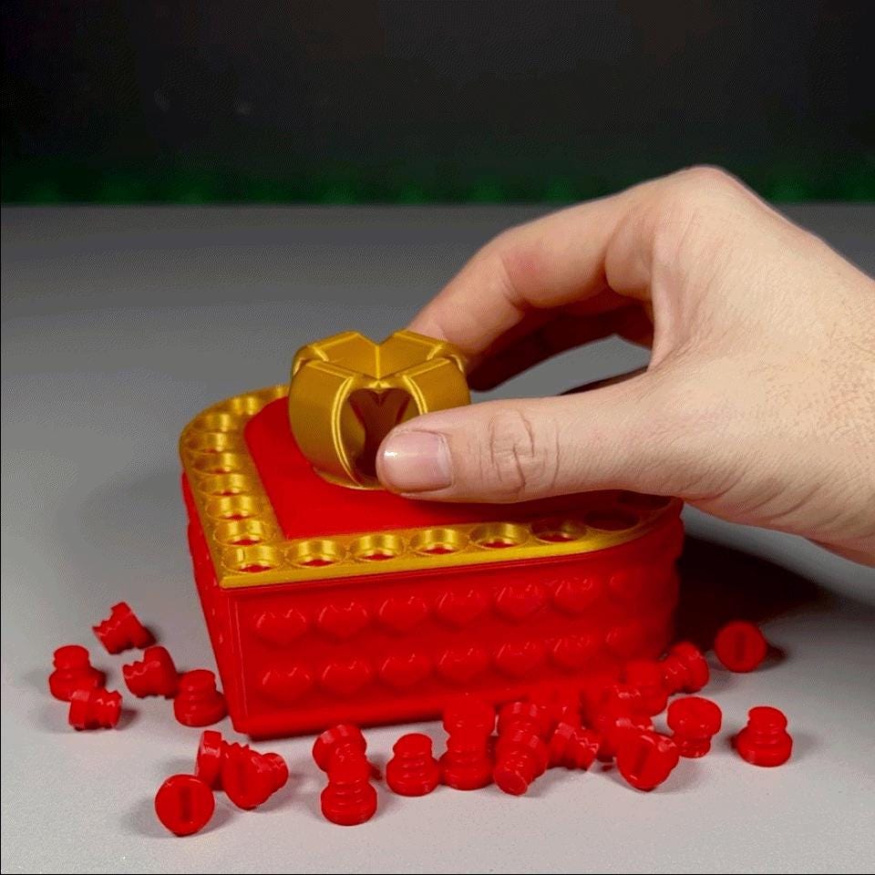 Annoying Valentines Gift Box - Unlock the Heart by Unscrewing Every Screw! Perfect for Valentines Day, Birthdays, Holidays, and More!