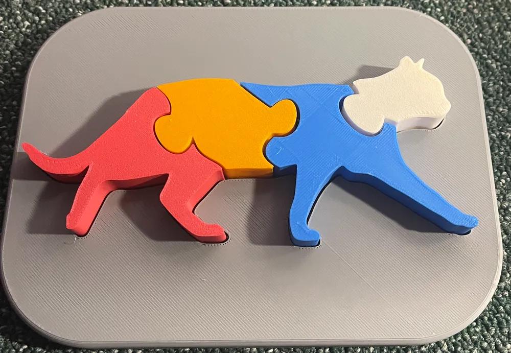 Cat Shape Puzzle for Kids - Motor Skills Development and Shape Orientation - Fun & Decorative Insertion Puzzle - 3D Printed