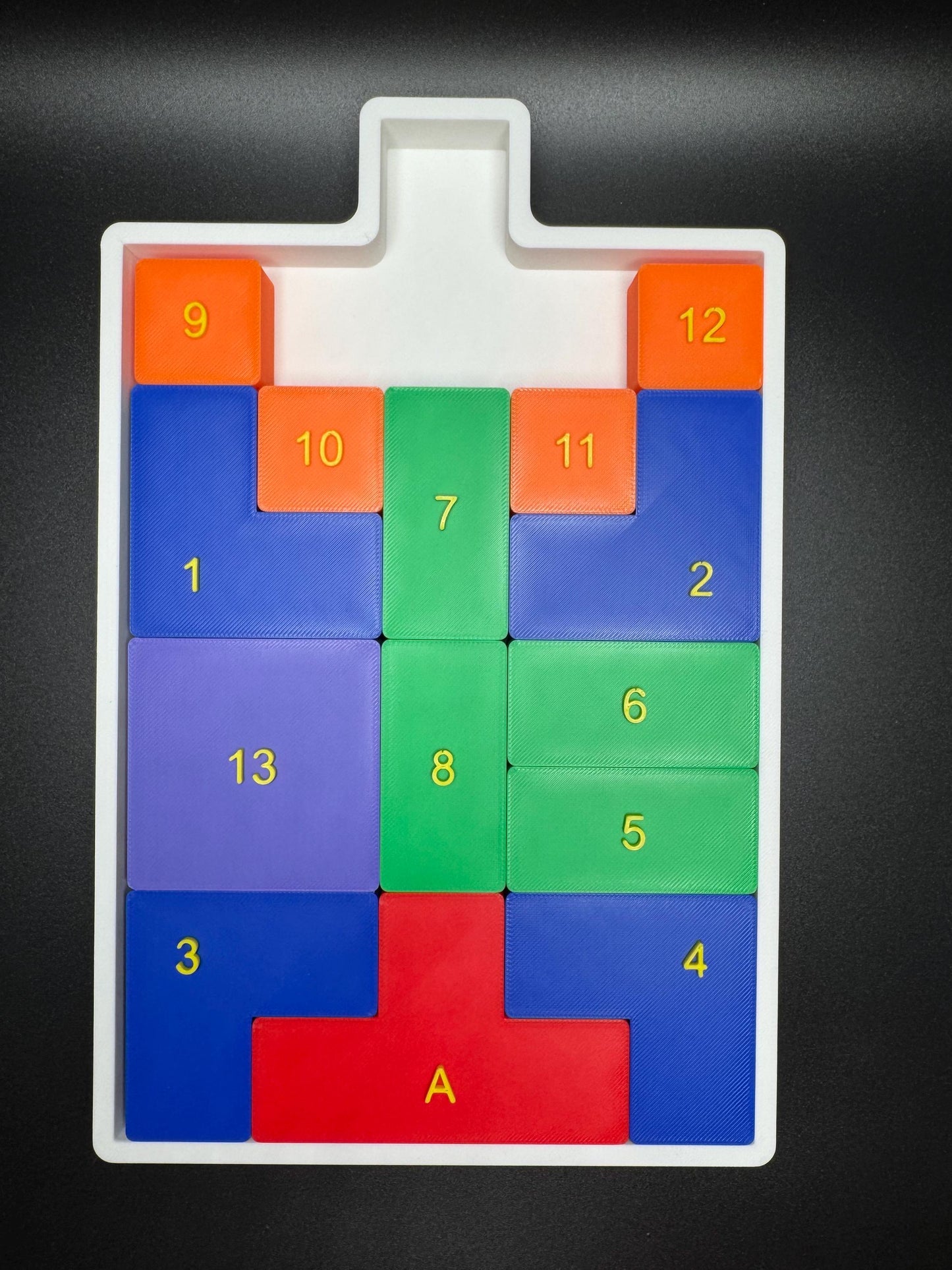 Climb 15 Game Puzzle - Sliding Puzzle, 3D Printed Brain Teaser, Move Red Piece to Top for Fun & Challenge