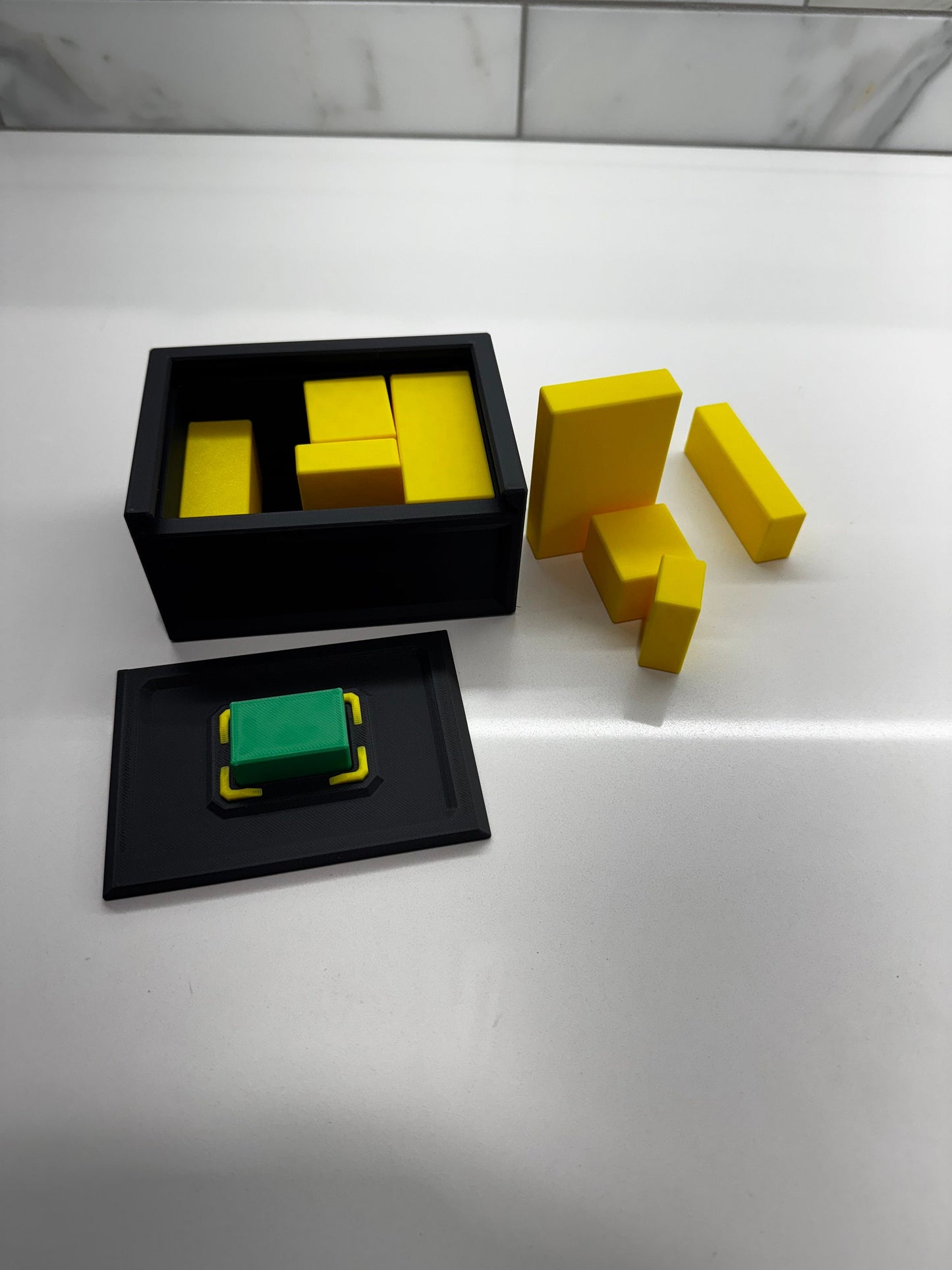 Green Stone Puzzle Game: Unique Brain Teaser for Adults and Kids, Handmade 3D Printed Box, Challenging Family Fun & Clever Gift Idea