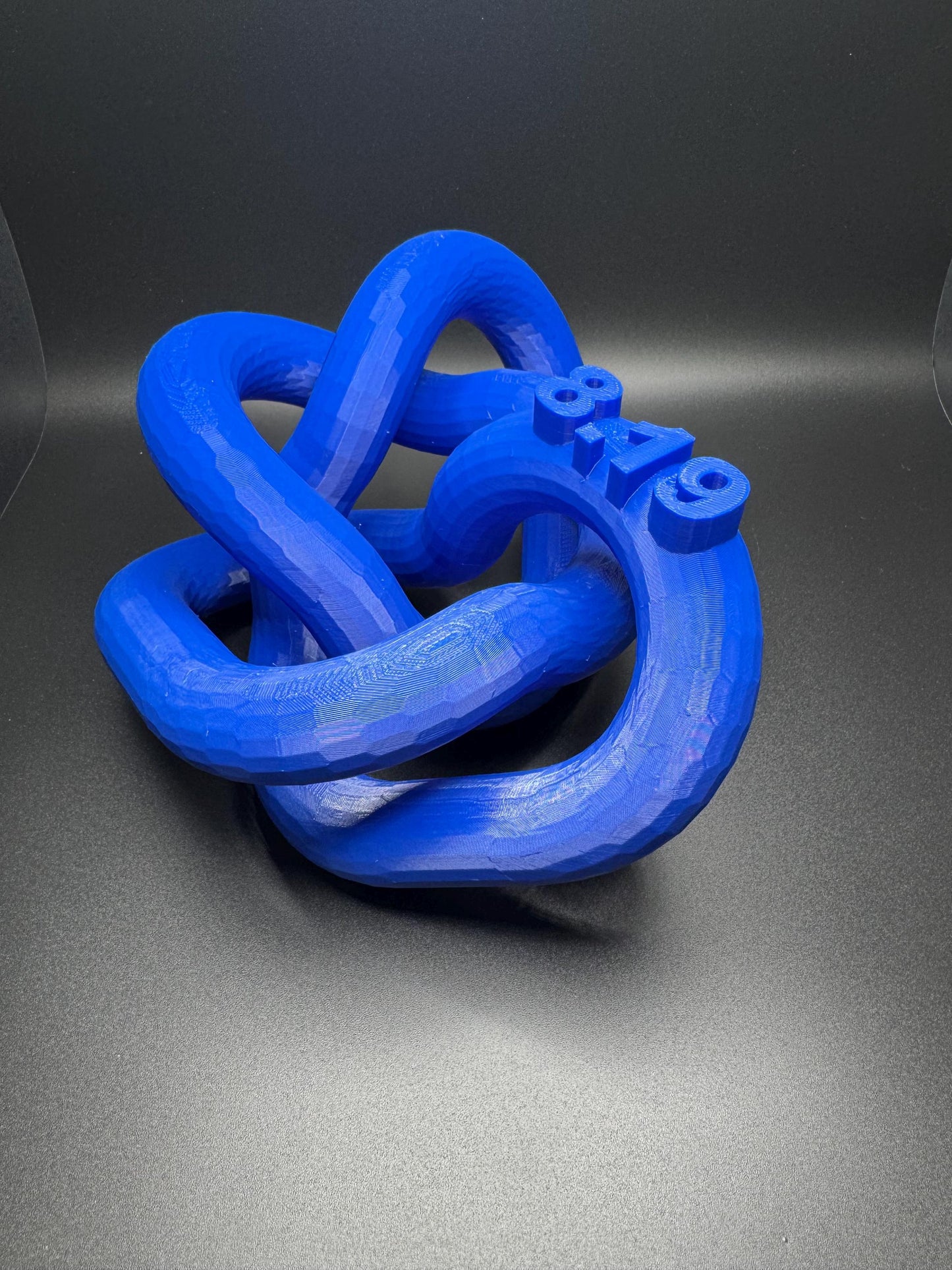 3D Printed 8-19 Knot Art Sculpture - Unique Gift for Home Decor, Modern Art, Desk Ornament, Handmade Decorative Piece