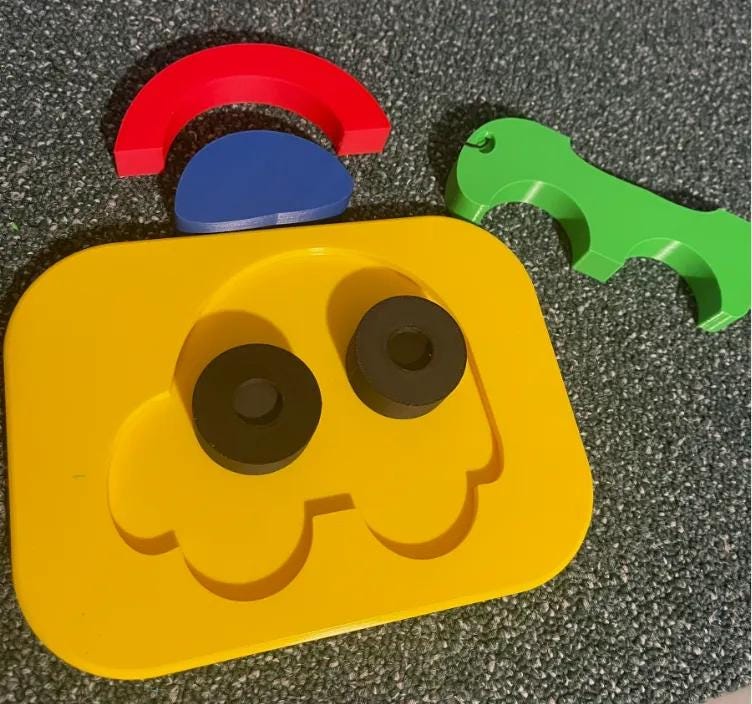 Car Shape Puzzle for Kids - Motor Skills Development and Shape Orientation - Fun & Decorative Insertion Puzzle - 3D Printed