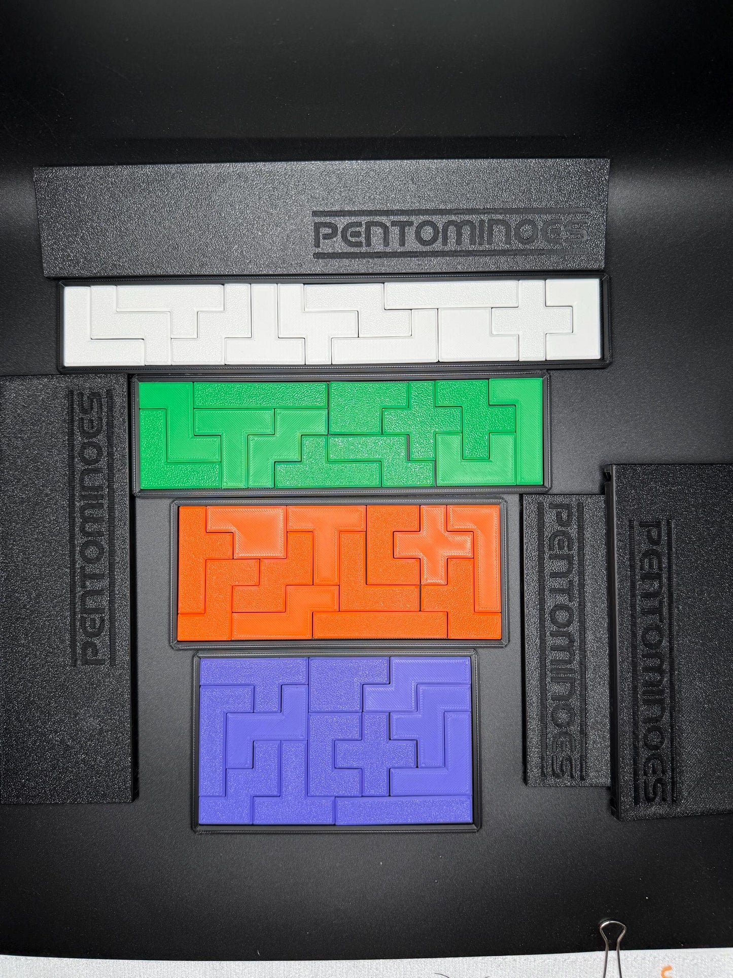 Pentominoes Pocket Puzzle - Brain-Boosting Fun, 4 Difficulty Levels, High Quality 3D Print, Perfect Gift for All Ages