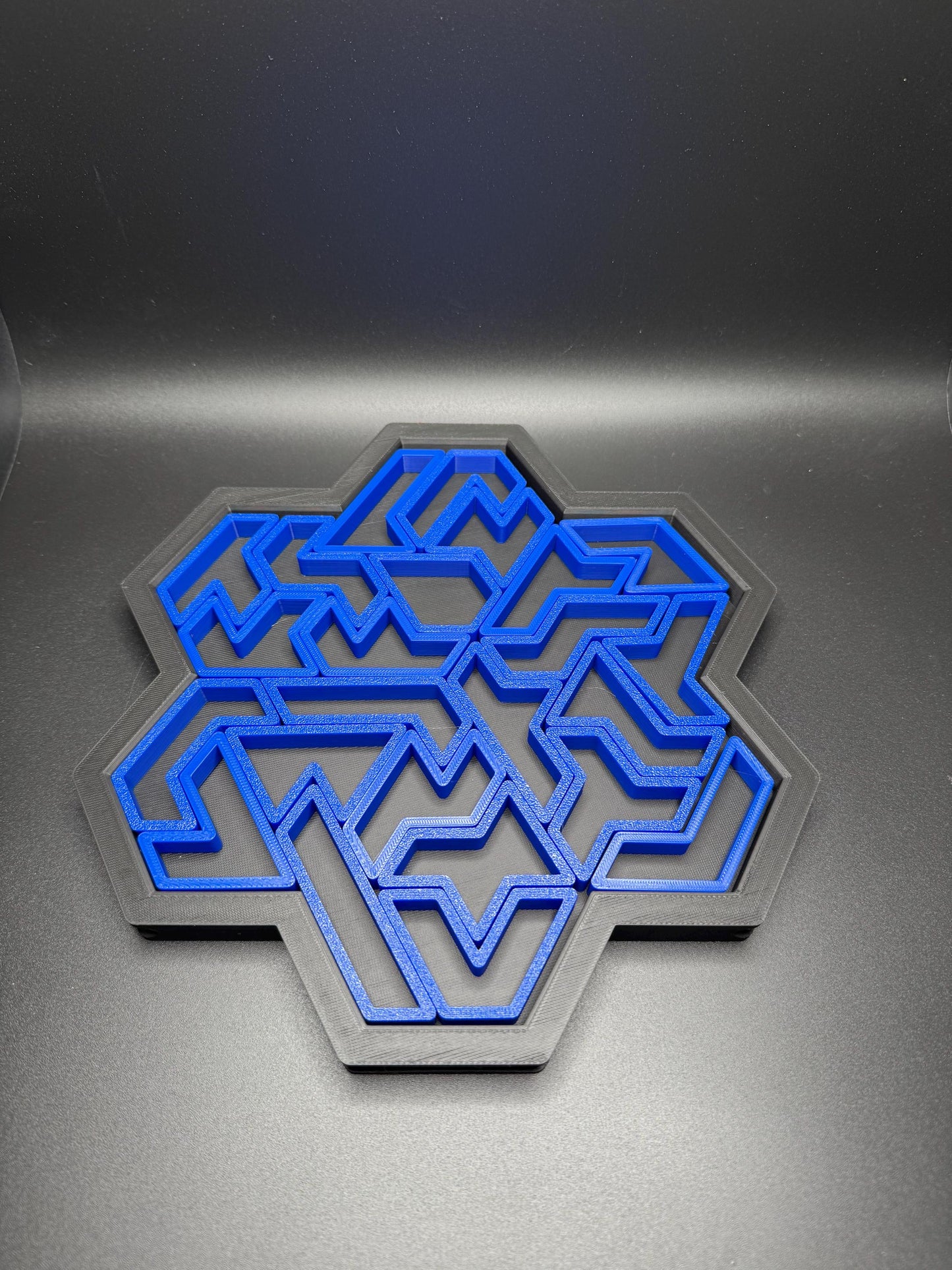 3D Printed Heptiamond Snowflake Puzzle with Box - Challenging Brain Teaser, Unique Gift, Fun for All Ages, Educational Toy